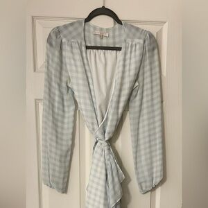 WAYF baby blue gingham dress